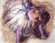 Edgar Degas Dancer Adjusting her Slippers painting